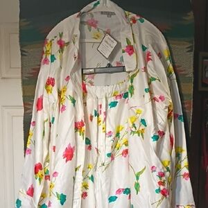 Floral Print White Pajama SET